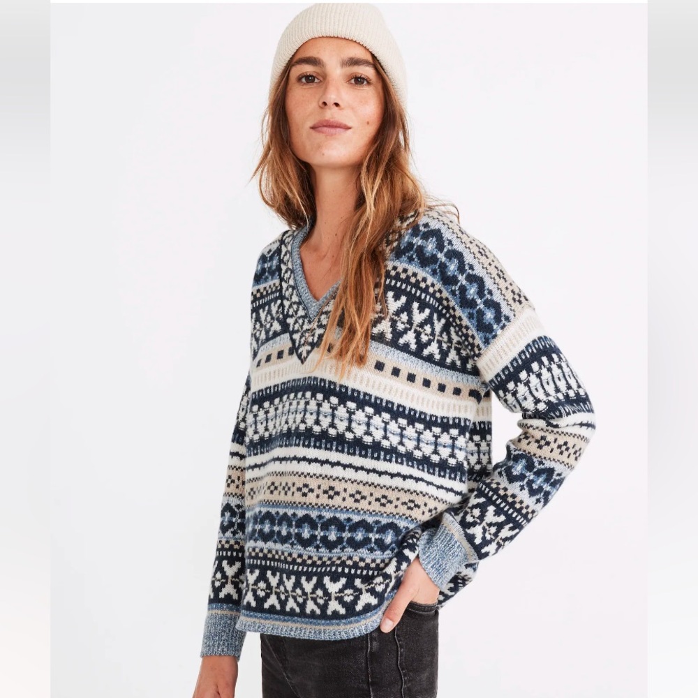 Madewell Fair Isle Sweater, size large